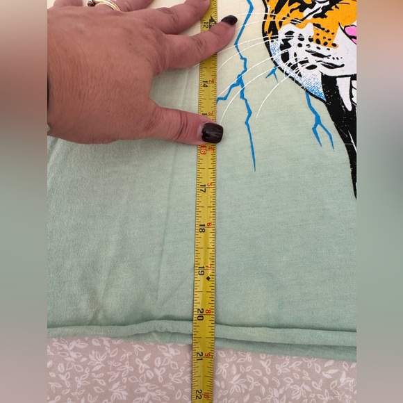 ROCK & ROLL TIGER CROPPED LONG SLEEVE SHIRT. TIE DYE, RELAXED, OVERSIZED. SIZE M - Picture 13 of 13